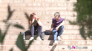 We find skinny a girl in campus and convince her to fuck a long dick