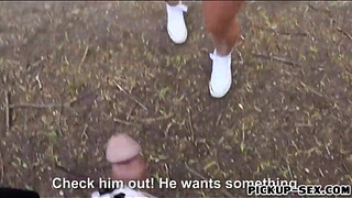 Czech babe Aisha pounded in the woods