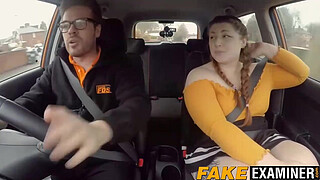 English BBW rides her driving instructors big fat cock