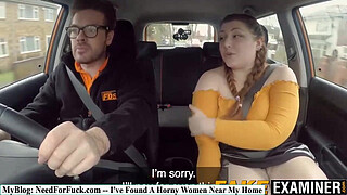 English BBW rides her driving instructors big fat cock