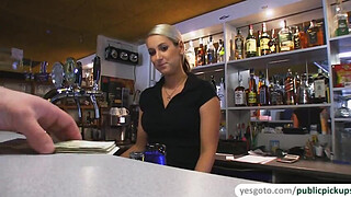 Super gorgeous Lenka gets fucked in pub and receives sticky facial
