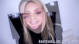 Gabbie Carter Exposes Her Beautiful Big Boobs While Playing With a Big Cock.