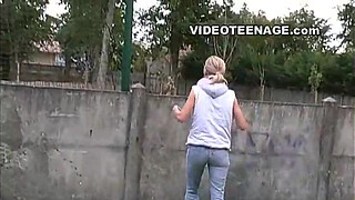 blonde teen nude in public