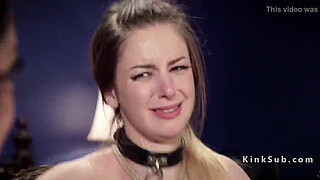 Huge tits slaves banged in threesome