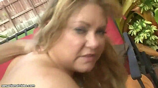 Sexy Big Tit BBW MILF Fucks Hunk Gardner