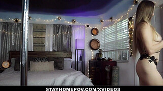 StayHomePOV - Blonde Chick (Layna Landry) Fucked By The Med Prof After Quarantine Test