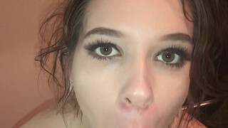He cums in her mouth 4 times after she is handcuffed and fucked - kinkycouple111