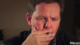 OLD YOUNG Babe Gangbang with grandpas she gets double penetrated hard fuck