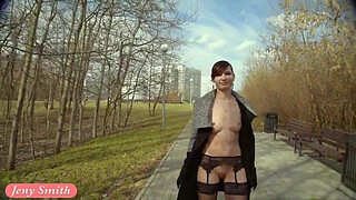 Stockings flashing in spring by Jeny Smith