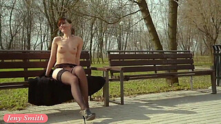 Stockings flashing in spring by Jeny Smith