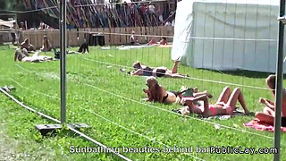 Dude fucks hot amateur outdoor POV at music festival