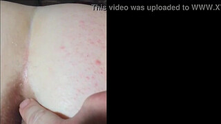 Fingering Real Amateur Housewife Ass and Pussy With Ass Winking and Cum On Ass