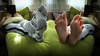 Hot Girl Teasing Her Sexy Feet Real Amateur Homemade