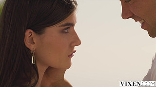VIXEN Shy brunette Stefany loses all control with Alberto