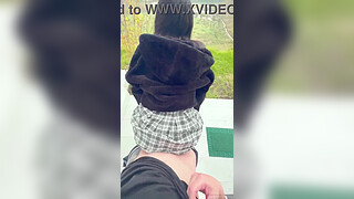 Young couple records themselves having sex outdoors in a public park (Real amateur public sex)