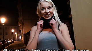 Oiled busty pickedup euro beauty rides cock