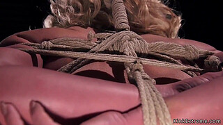 Big tits Milf in hogtied feet tormented