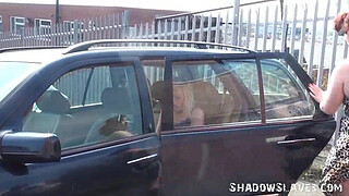 Public bdsm and outdoor lesbian domination of humiliated blonde submissive babe
