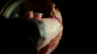 Solo bukkake blond at gloryhole getting drenched