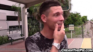 Curvy teen gets creampie by huge cock