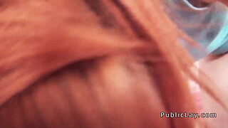 Picked up amateur redhead fucks pov