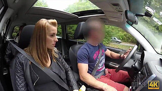 HUNT4K. Cuckold allows blonde girl touch stranger’s dick for cash