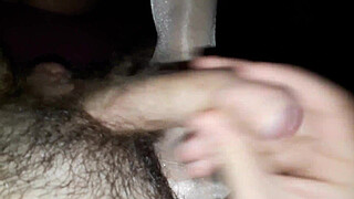 Amateur footjob white stockings with cum