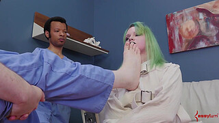 Punk-ass PAWG gets her ass b. and gags on cock and man feet (Paige Pierce)