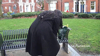 BBW amateur Emmas public masterbation and outdoor flashing of fat gal in homemad