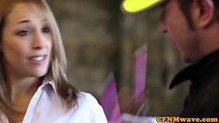 Brit femdom Lucy Love and pals cfnm bj