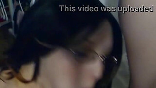 Brunette girlfriend sucks cock and gets defaced