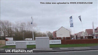 Chubby amateur flashing and bbw public masturbation of fat exhibitionist Emma ou