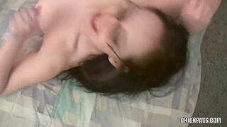 Curvy housewife Audrey Alder is sucking some dick