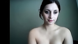 Cute babe with glass dildo