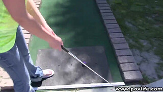 POVLife Sexy Ass golf babe shaved pussy rammed