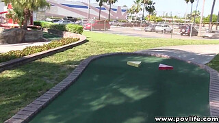 POVLife Sexy Ass golf babe shaved pussy rammed