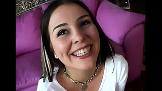 Chubby Brunette With Nice Tits Takes It In All Holes
