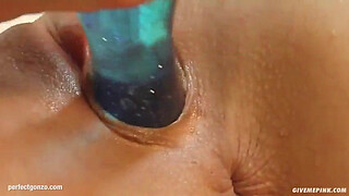 Eliza being solo masturbating on Give Me Pink with passion