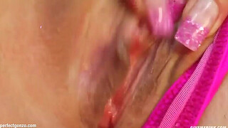 Eliza being solo masturbating on Give Me Pink with passion