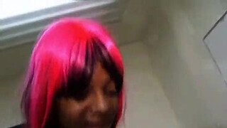 Horny black babe takes on a big cock