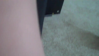 Jerking your fat cock with my oiled feet