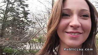 French amateur babe flashing for cash