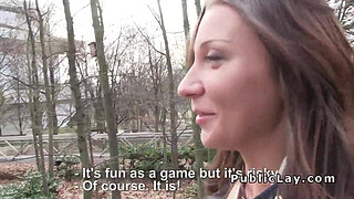 French amateur babe flashing for cash