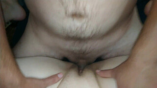 Fucking neighbor's busty wife hard in wet shaved pussy