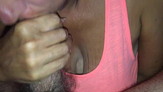 Big-tits wife with 36FF's craves mouthful of cum