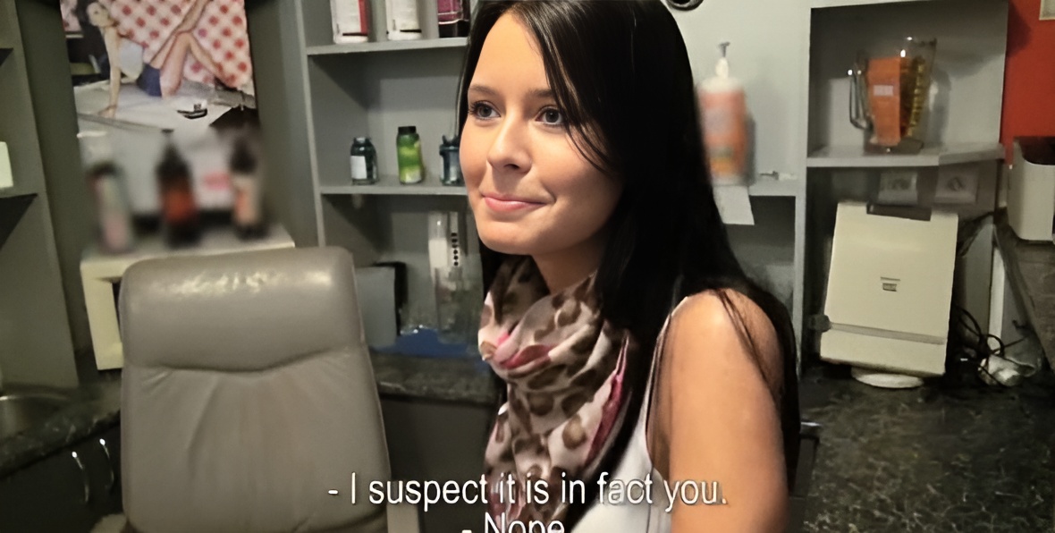 Skanky big tits receptionist Nadine pounded for cash