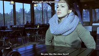Real facial for a sexy snowboard babe scene 1