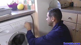 UK mature in stockings fucks repair man