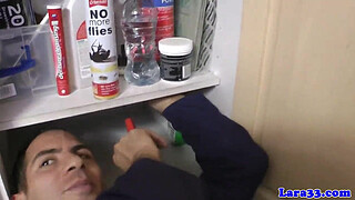 UK mature in stockings fucks repair man