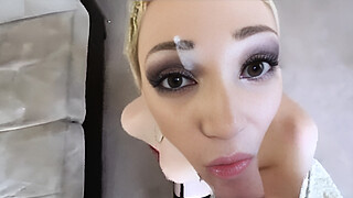 Lily Labeau Deepthroats Cock and Gets Facial